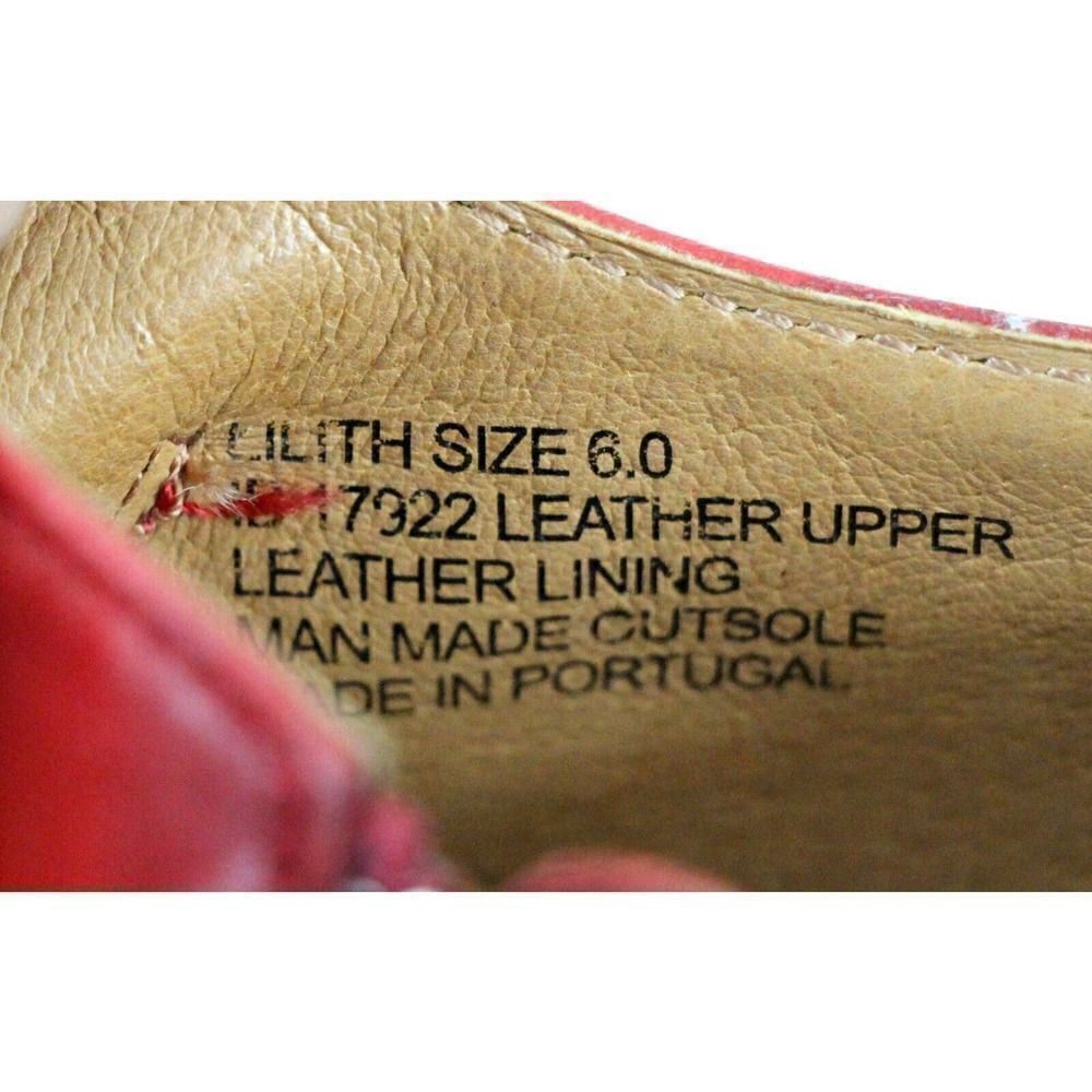 Miz Mooz RED GENUINE LEATHER LOW HEEL ROUND TOE ZIP SIDE LOAFER SHOES Size 6 - Picture 13 of 13